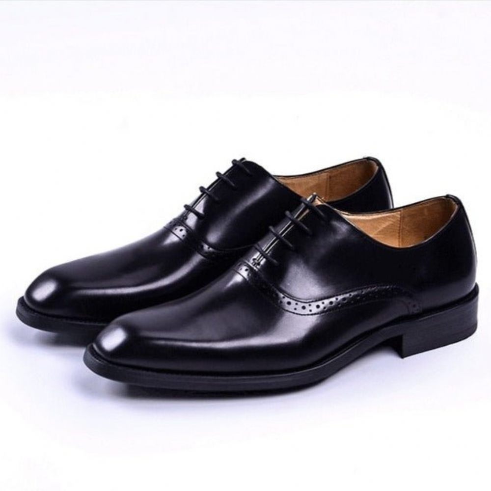 Chaussures Formelles Pour Hommes Blissful Robe Mariée À Lacets Cuir Exotique - Noir