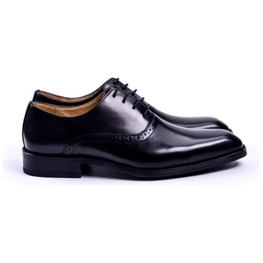 Chaussures Formelles Pour Hommes Blissful Robe Mariée À Lacets Cuir Exotique - Noir