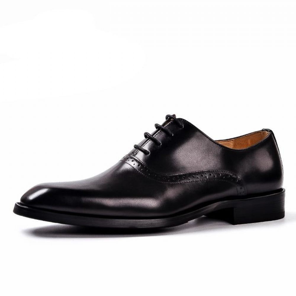 Chaussures Formelles Pour Hommes Blissful Robe Mariée À Lacets Cuir Exotique - Noir