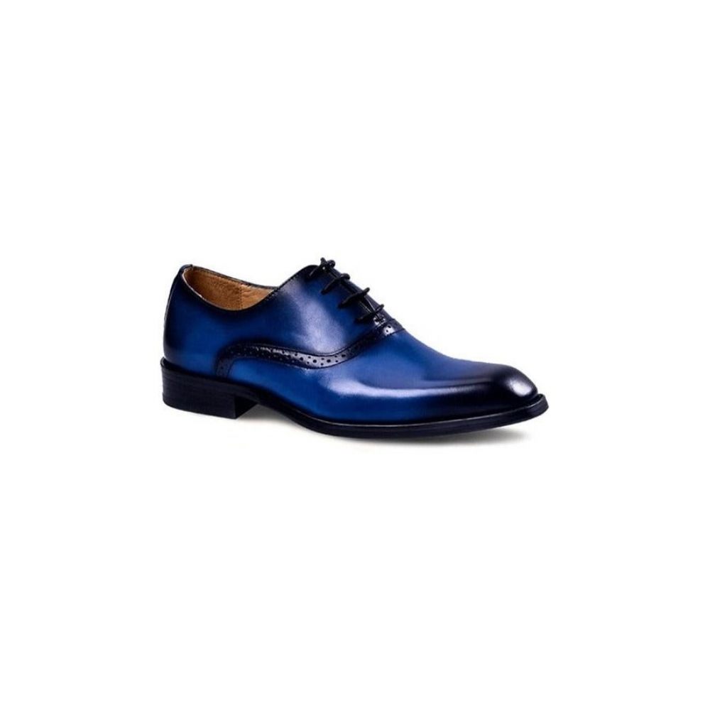 Chaussures Formelles Pour Hommes Blissful Robe Mariée À Lacets Cuir Exotique - Bleu