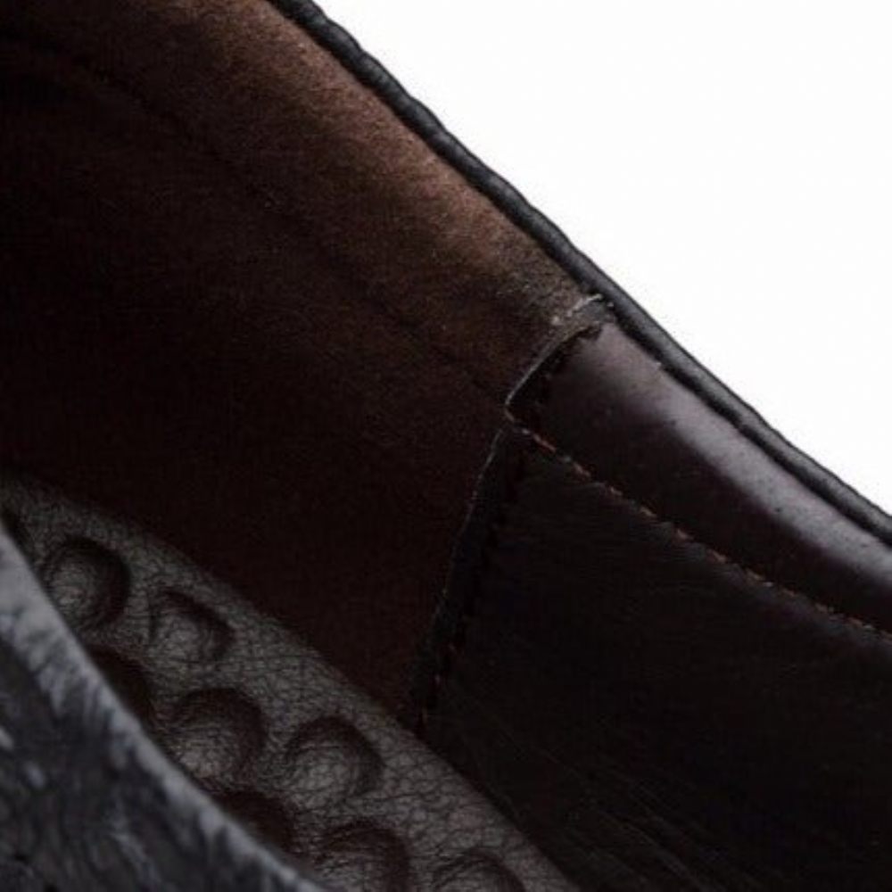 Chaussures Formelles Pour Hommes À Boucle Cuir Motif Alligator - Noir