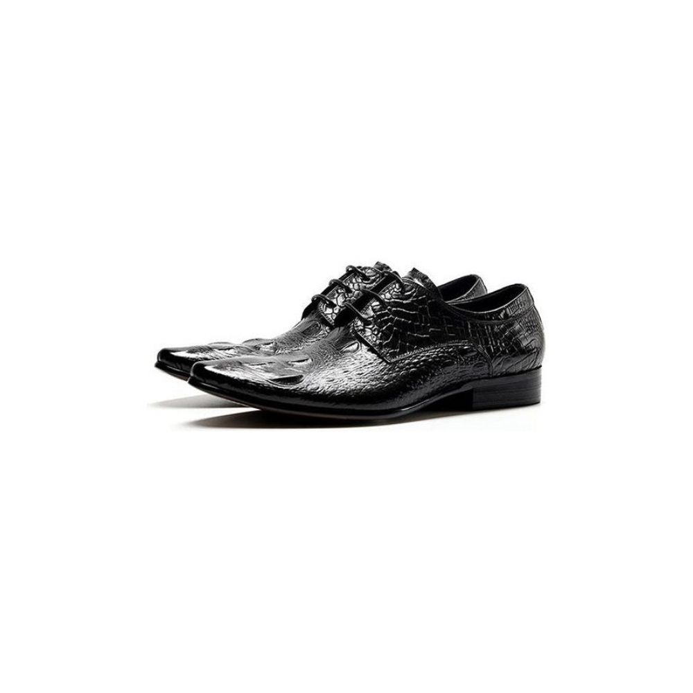 Chaussures Formelles Pour Hommes Bout Pointu Texture Alligator Habillées Richelieu