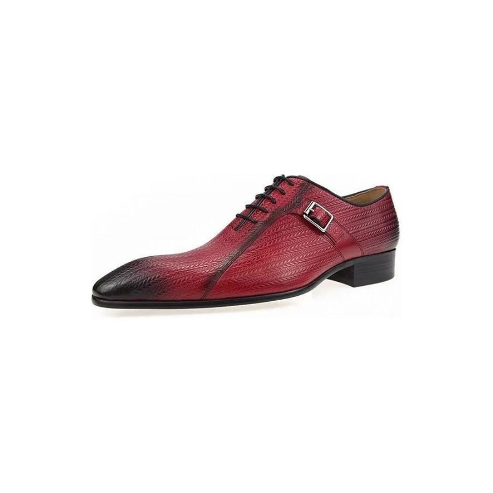 Chaussures Formelles Pour Hommes Brogues Mariage Cuir Sur Mesure - Rouge