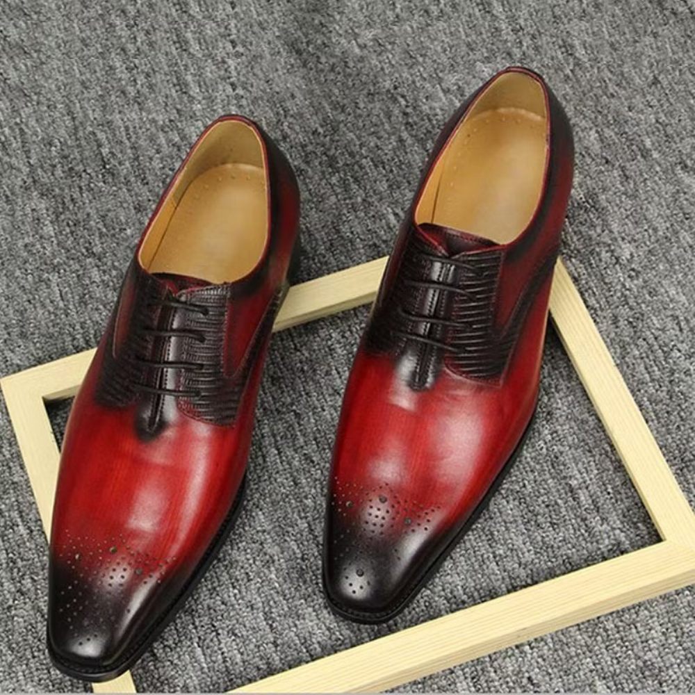 Chaussures Formelles Pour Hommes Brogues Mariage Élégantes - Rouge