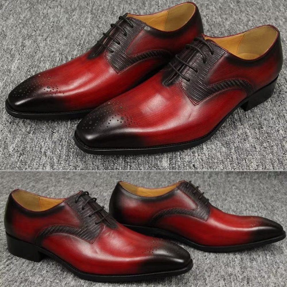 Chaussures Formelles Pour Hommes Brogues Mariage Élégantes - Rouge