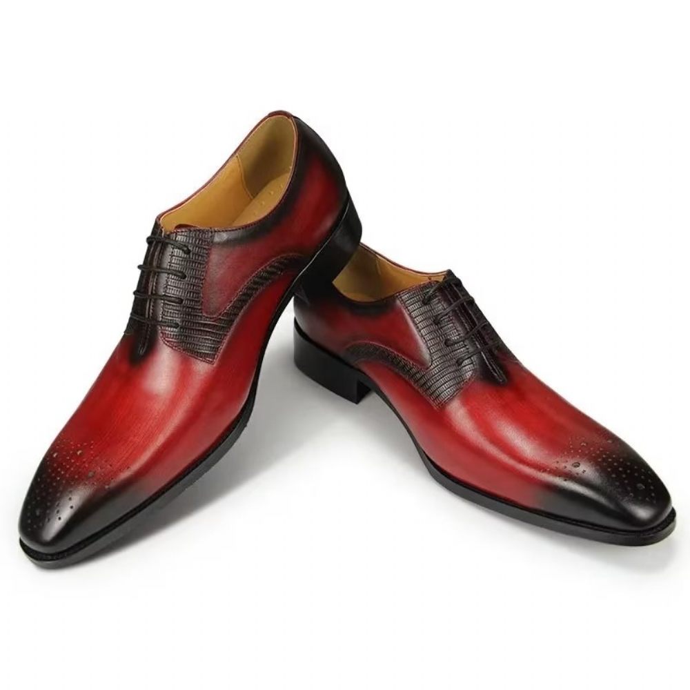 Chaussures Formelles Pour Hommes Brogues Mariage Élégantes - Rouge