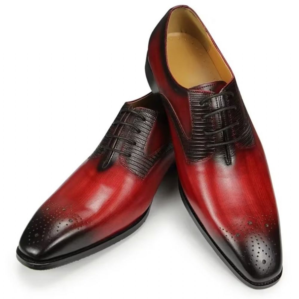 Chaussures Formelles Pour Hommes Brogues Mariage Élégantes - Rouge