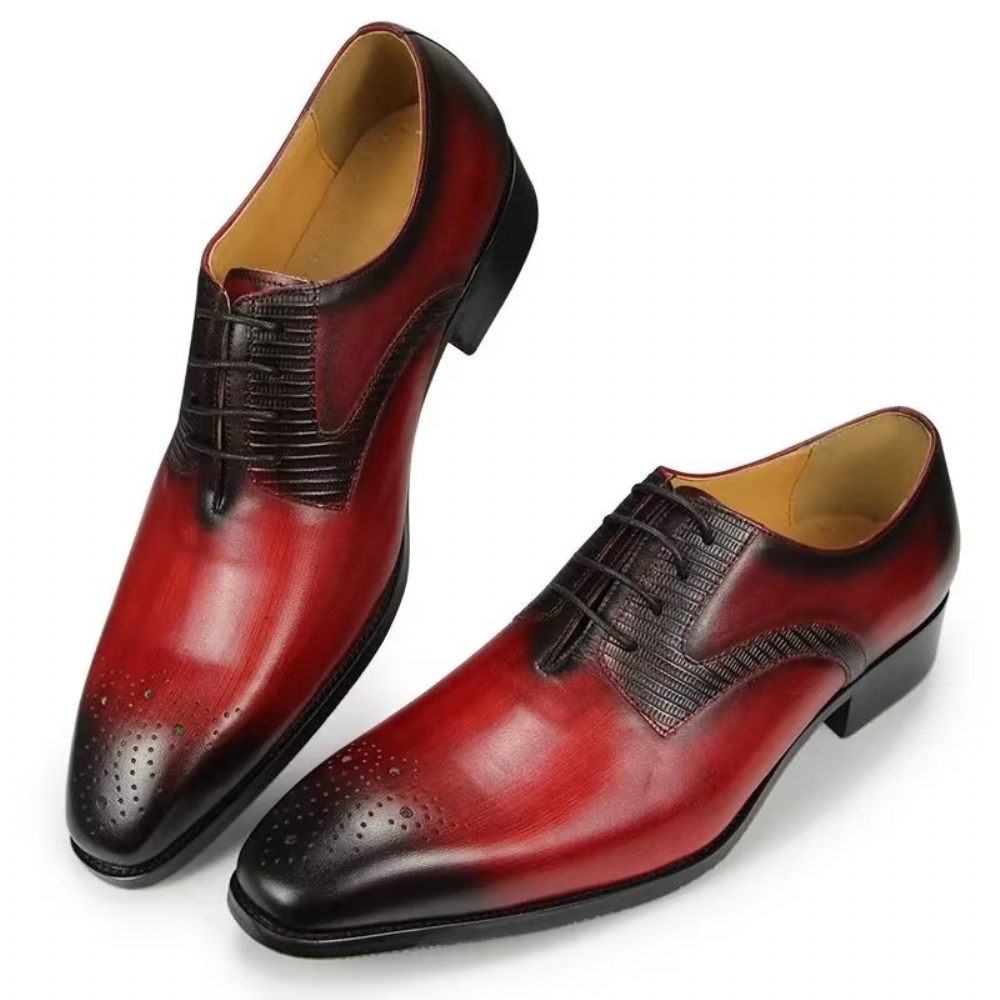 Chaussures Formelles Pour Hommes Brogues Mariage Élégantes - Rouge