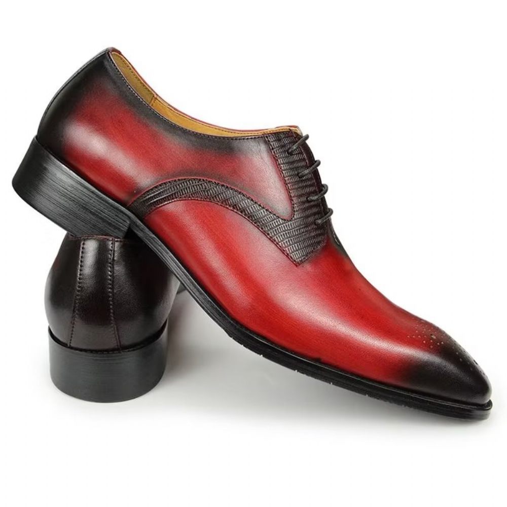 Chaussures Formelles Pour Hommes Brogues Mariage Élégantes - Rouge