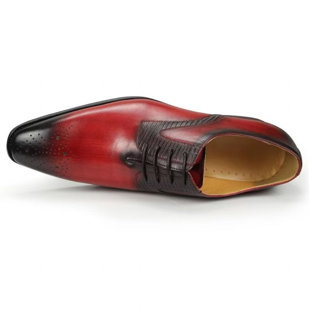 Chaussures Formelles Pour Hommes Brogues Mariage Élégantes - Rouge