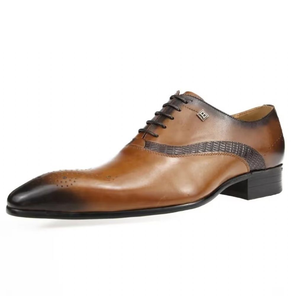 Chaussures Formelles Pour Hommes Brogues Mariage À La Mode - Marron