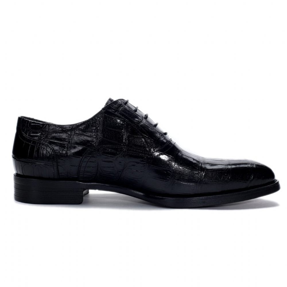 Chaussures Formelles Pour Hommes Crocdress Oxford Luxe À Motif Crocodile - Noir