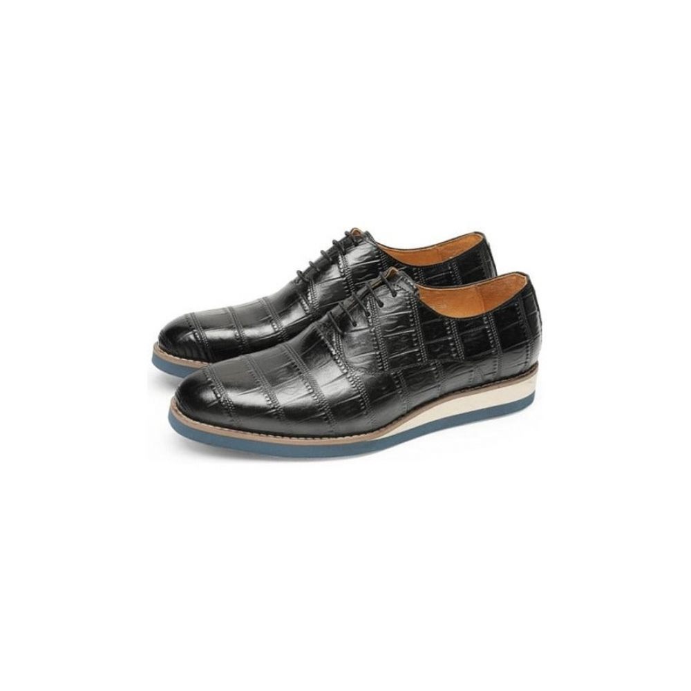 Chaussures Formelles Pour Hommes Cuir Alligator Plate-forme Habillées Richelieu