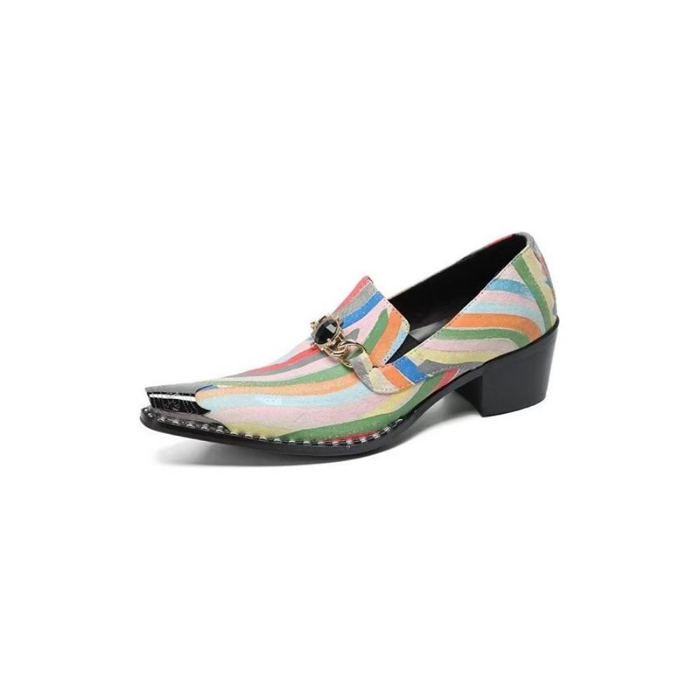 Chaussures Formelles Pour Hommes Cuir À Bout Pointu - Multicolore