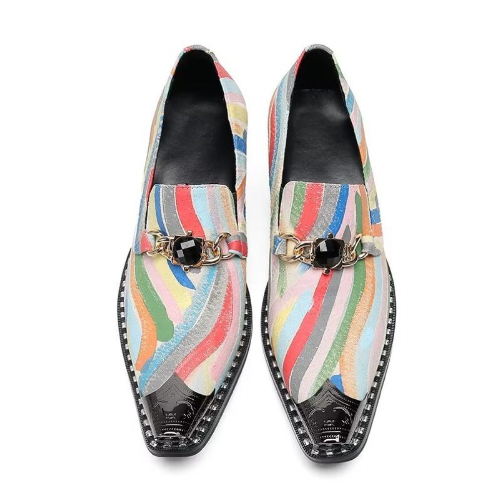 Chaussures Formelles Pour Hommes Cuir À Bout Pointu - Multicolore