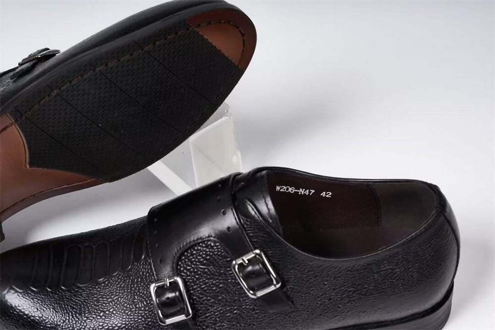 Chaussures Formelles Pour Hommes Cuir À Enfiler Style Exécutif - Noir