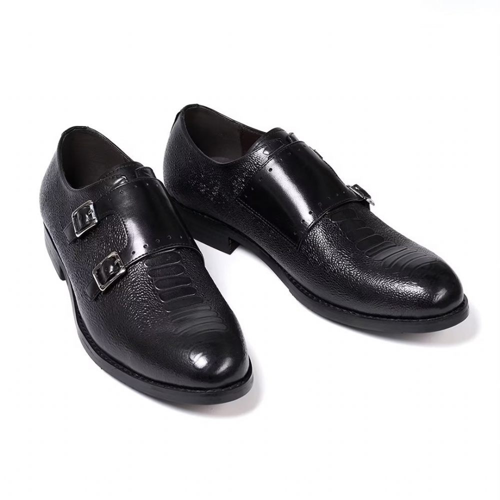 Chaussures Formelles Pour Hommes Cuir À Enfiler Style Exécutif - Noir