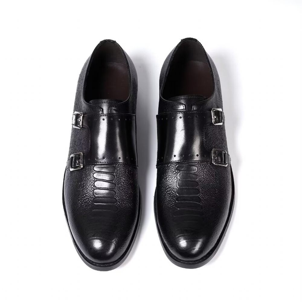 Chaussures Formelles Pour Hommes Cuir À Enfiler Style Exécutif - Noir