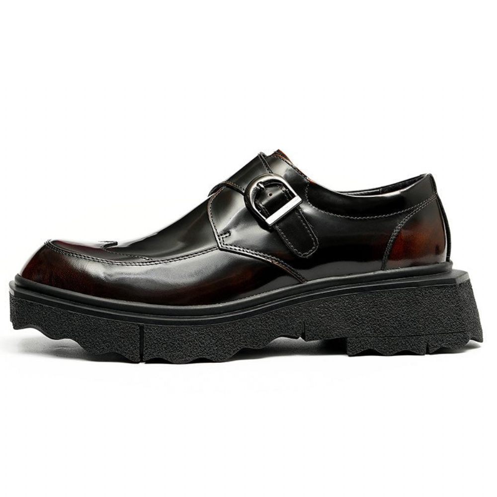 Chaussures Formelles Pour Hommes Cuir Exotique Slip-on Designer Brogues Mariage - Café