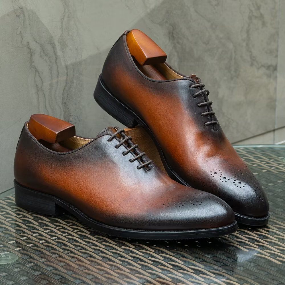 Chaussures Formelles Pour Hommes Cuir Exquis - Café