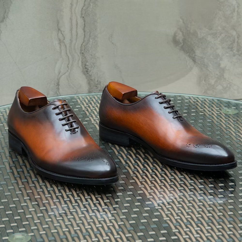 Chaussures Formelles Pour Hommes Cuir Exquis - Café