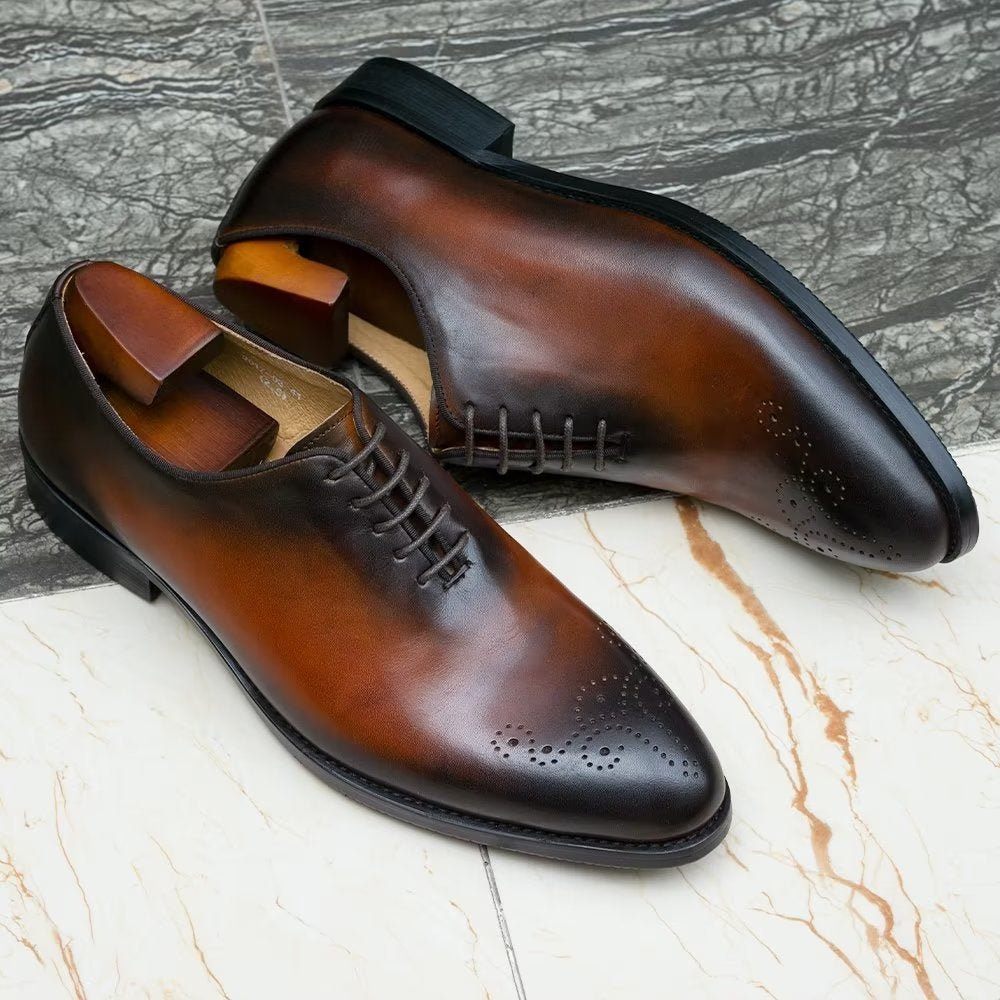 Chaussures Formelles Pour Hommes Cuir Exquis - Café