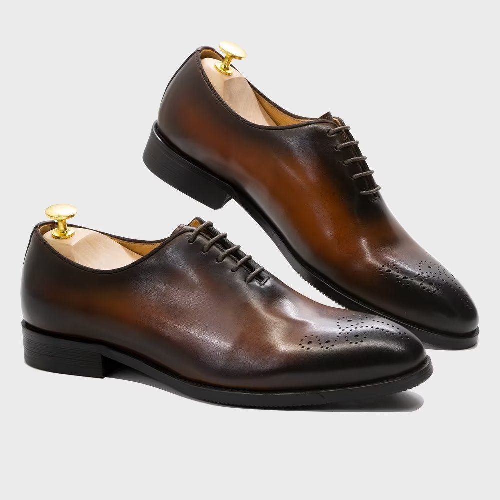 Chaussures Formelles Pour Hommes Cuir Exquis - Café