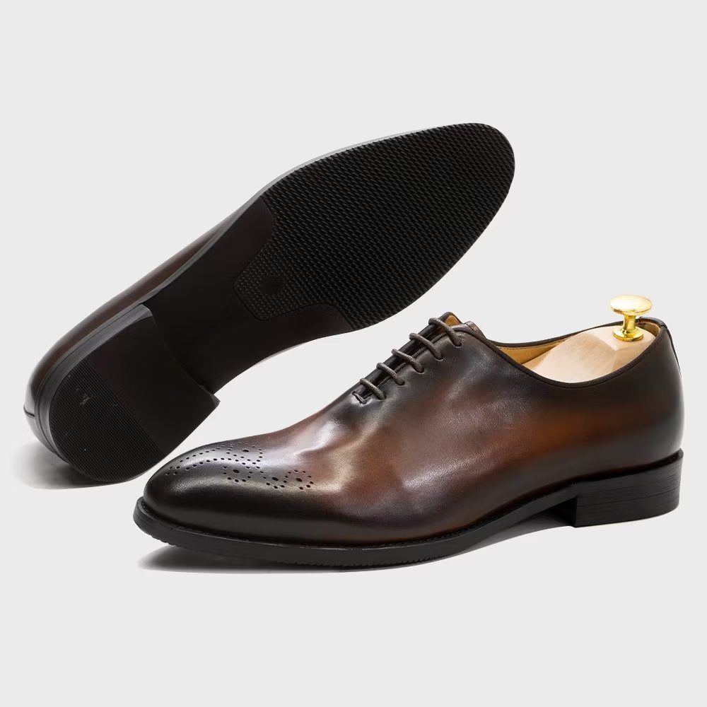 Chaussures Formelles Pour Hommes Cuir Exquis - Café