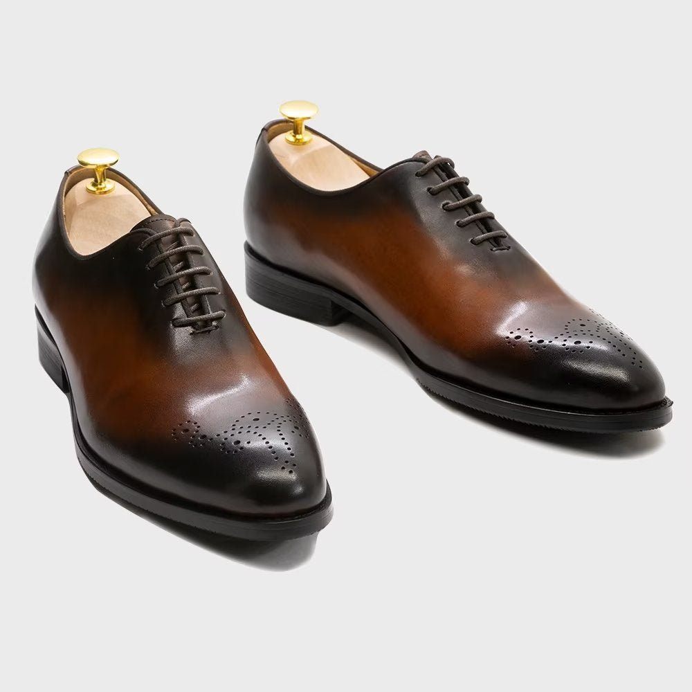 Chaussures Formelles Pour Hommes Cuir Exquis - Café