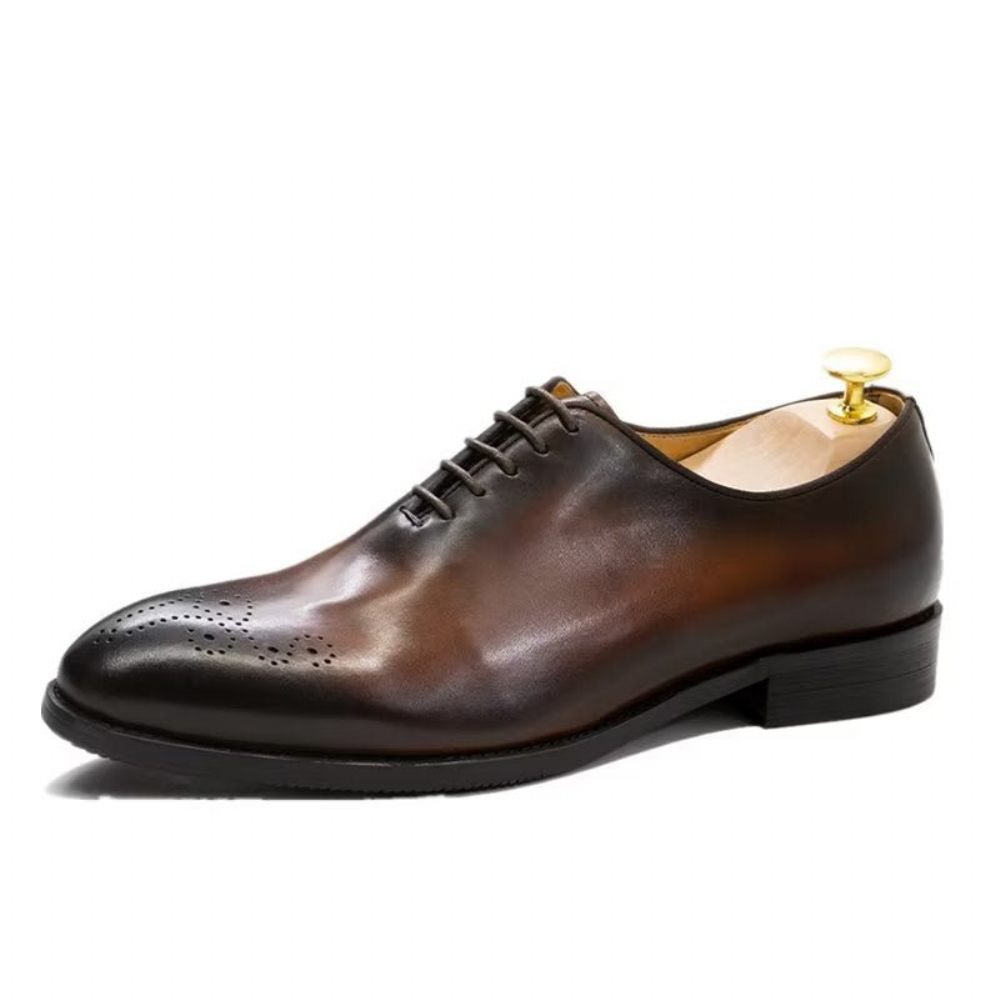 Chaussures Formelles Pour Hommes Cuir Exquis - Café