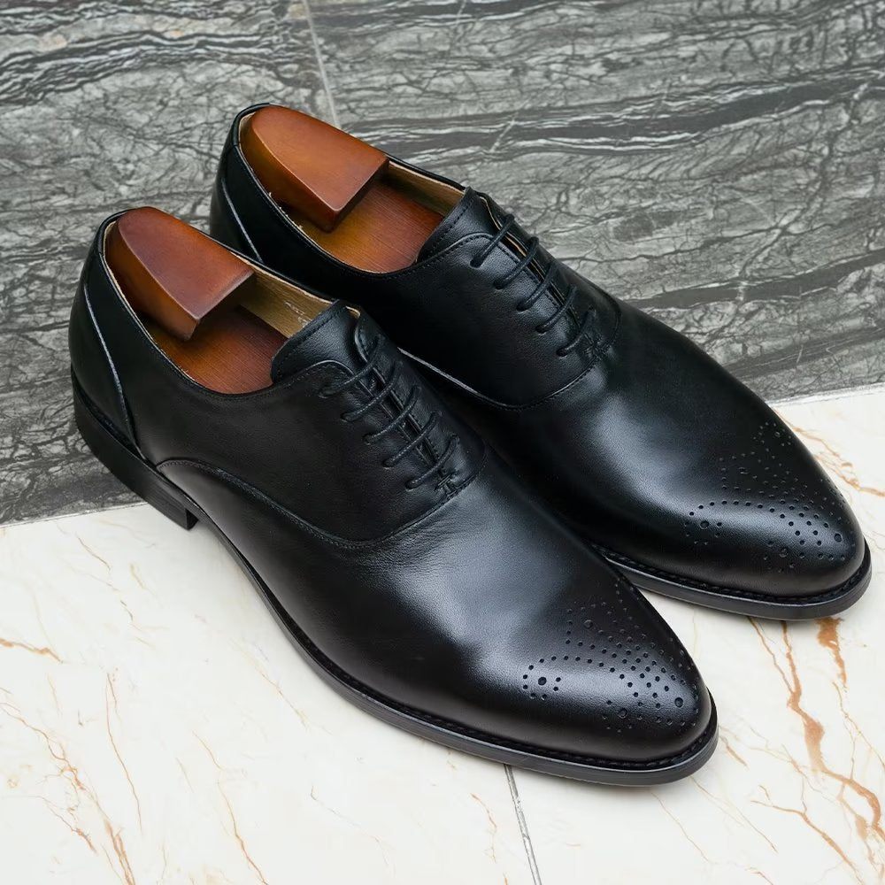 Chaussures Formelles Pour Hommes Cuir Exquis - Noir