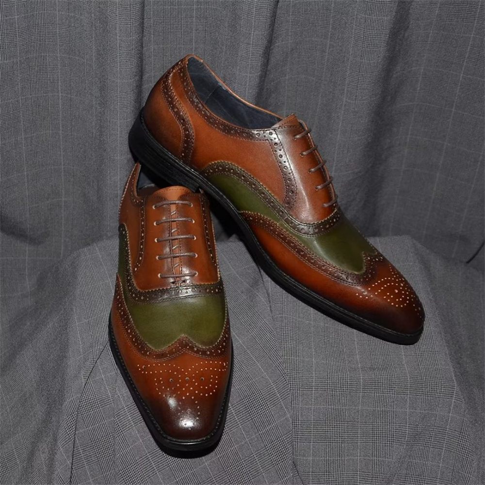 Chaussures Formelles Pour Hommes Cuir À Lacets Confort Haut Gamme - Marron