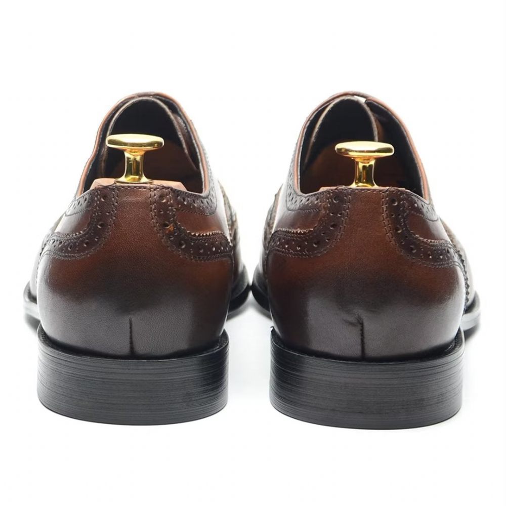 Chaussures Formelles Pour Hommes Cuir À Lacets Confort Haut Gamme - Marron