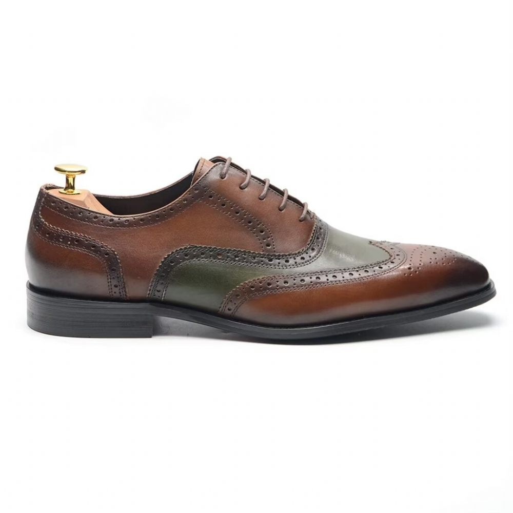 Chaussures Formelles Pour Hommes Cuir À Lacets Confort Haut Gamme - Marron