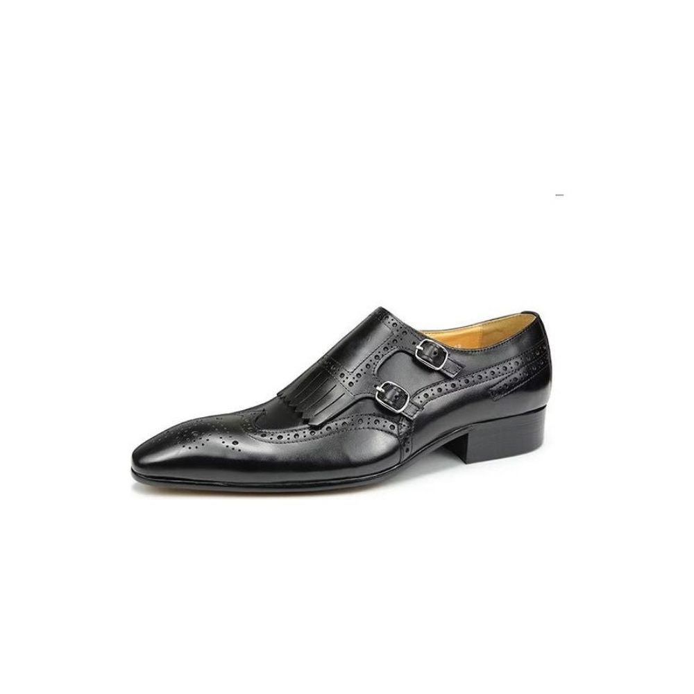 Chaussures Formelles Pour Hommes Cuir Luxe Métal Mariage Élégantes Brogue