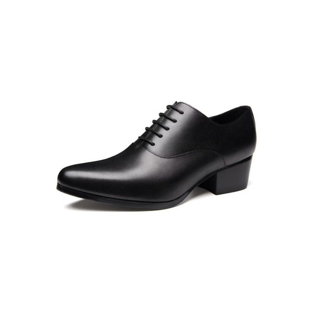 Chaussures Formelles Pour Hommes Cuir Raffiné À Bout Pointu Habillées Oxford Chics