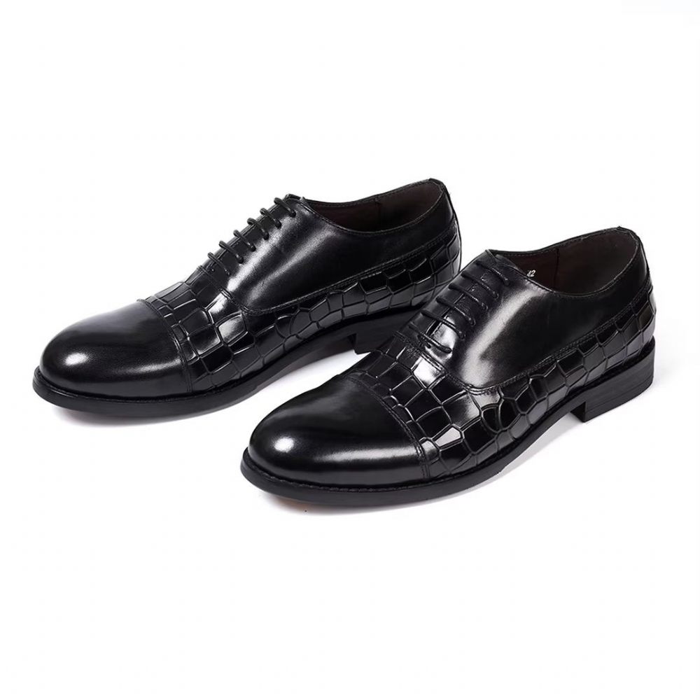 Chaussures Formelles Pour Hommes Cuir Remplies Panache - Noir