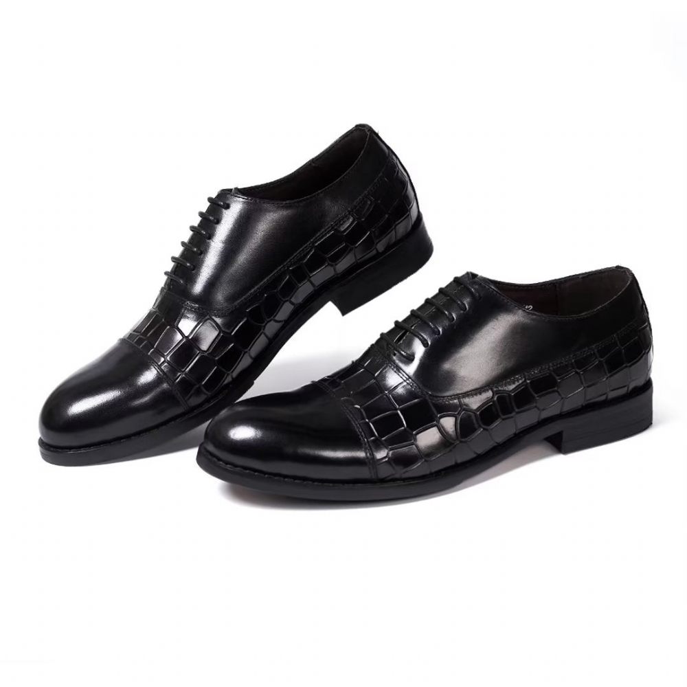 Chaussures Formelles Pour Hommes Cuir Remplies Panache - Noir