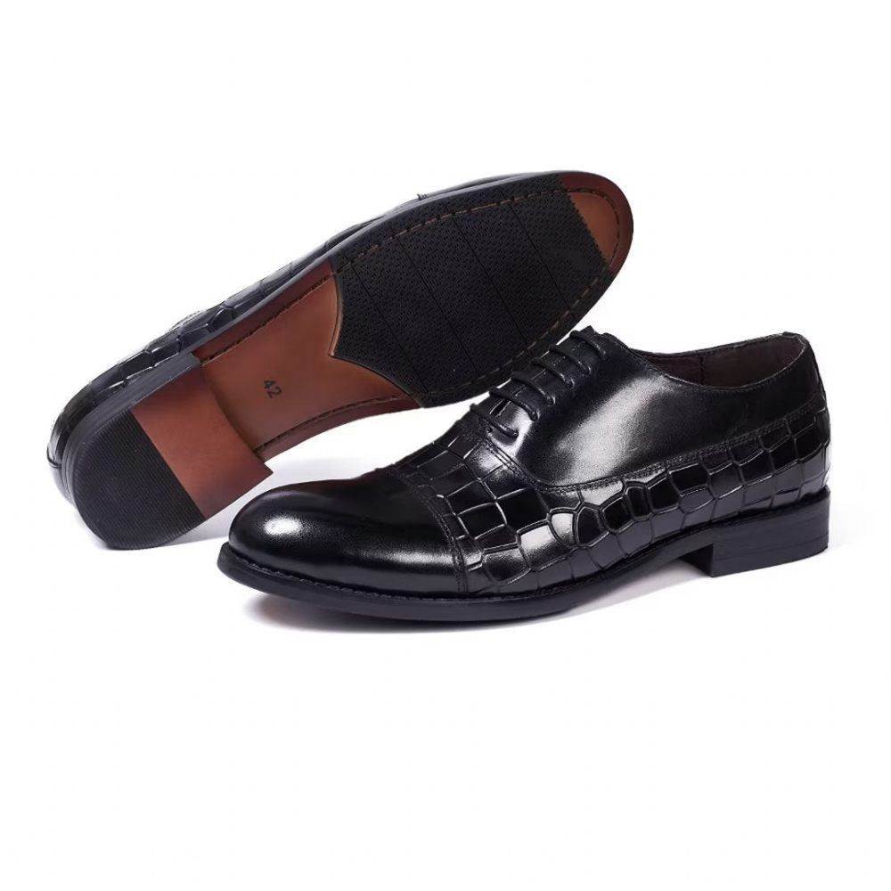 Chaussures Formelles Pour Hommes Cuir Remplies Panache - Noir