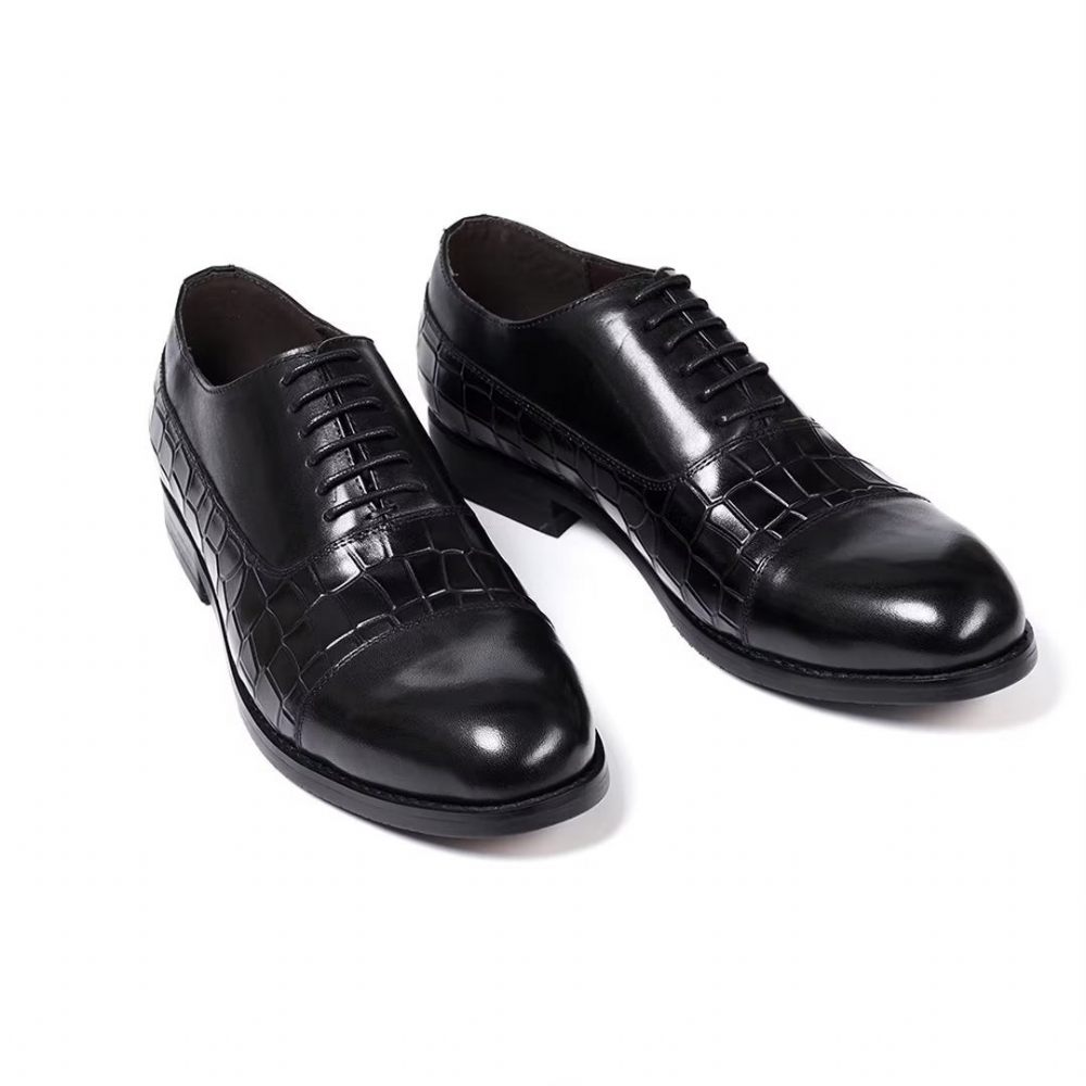 Chaussures Formelles Pour Hommes Cuir Remplies Panache - Noir