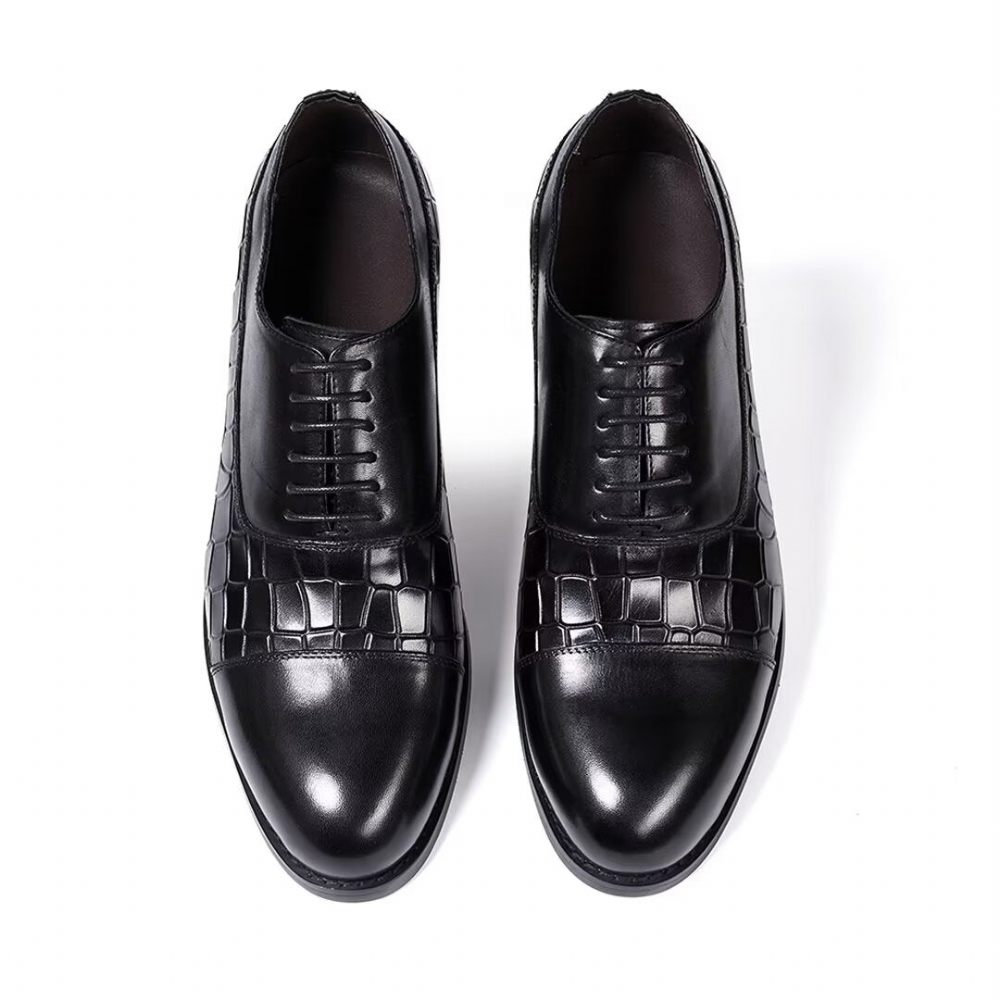 Chaussures Formelles Pour Hommes Cuir Remplies Panache - Noir