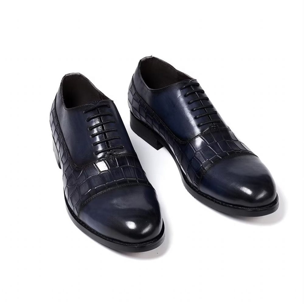 Chaussures Formelles Pour Hommes Cuir Remplies Panache - Bleu