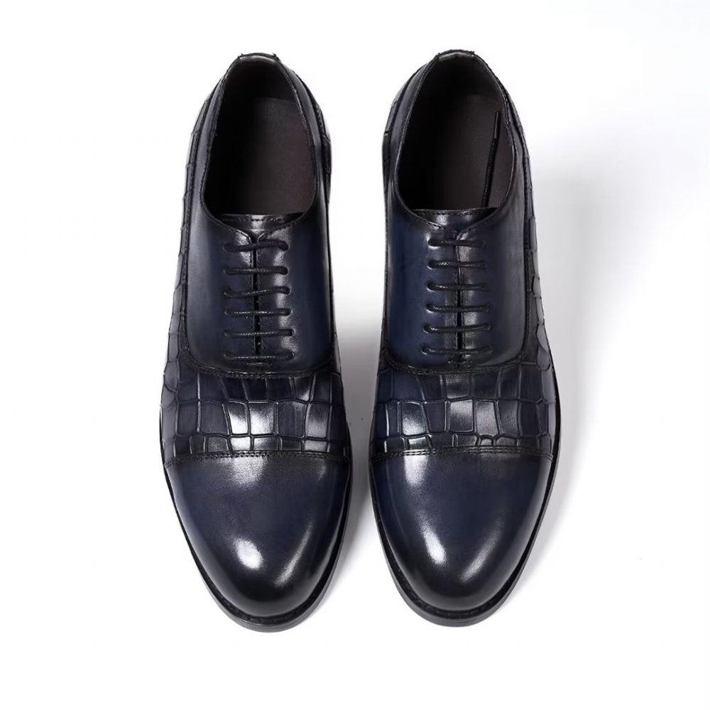 Chaussures Formelles Pour Hommes Cuir Remplies Panache - Bleu