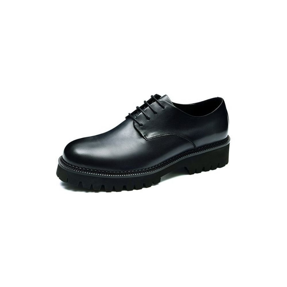 Chaussures Formelles Pour Hommes Cuir Vache À Lacets Richelieu - Noir