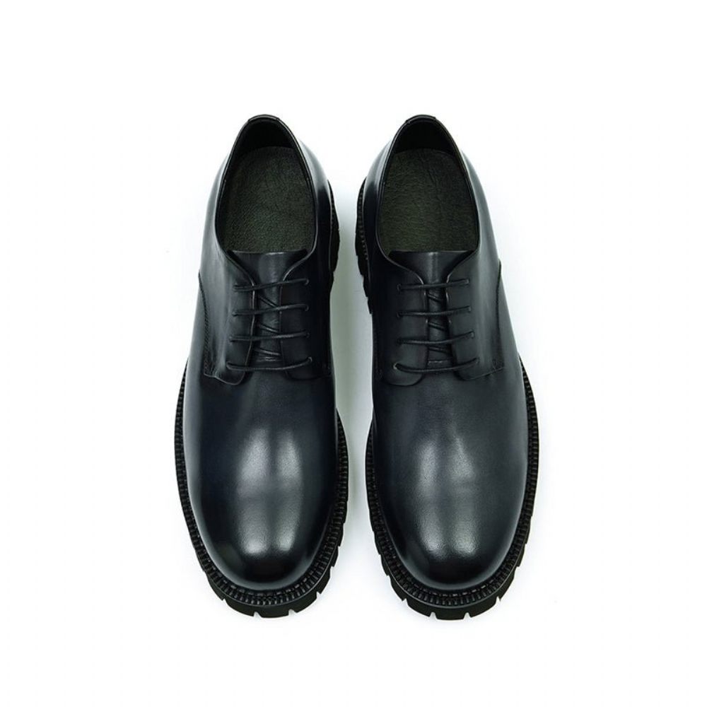 Chaussures Formelles Pour Hommes Cuir Vache À Lacets Richelieu - Noir