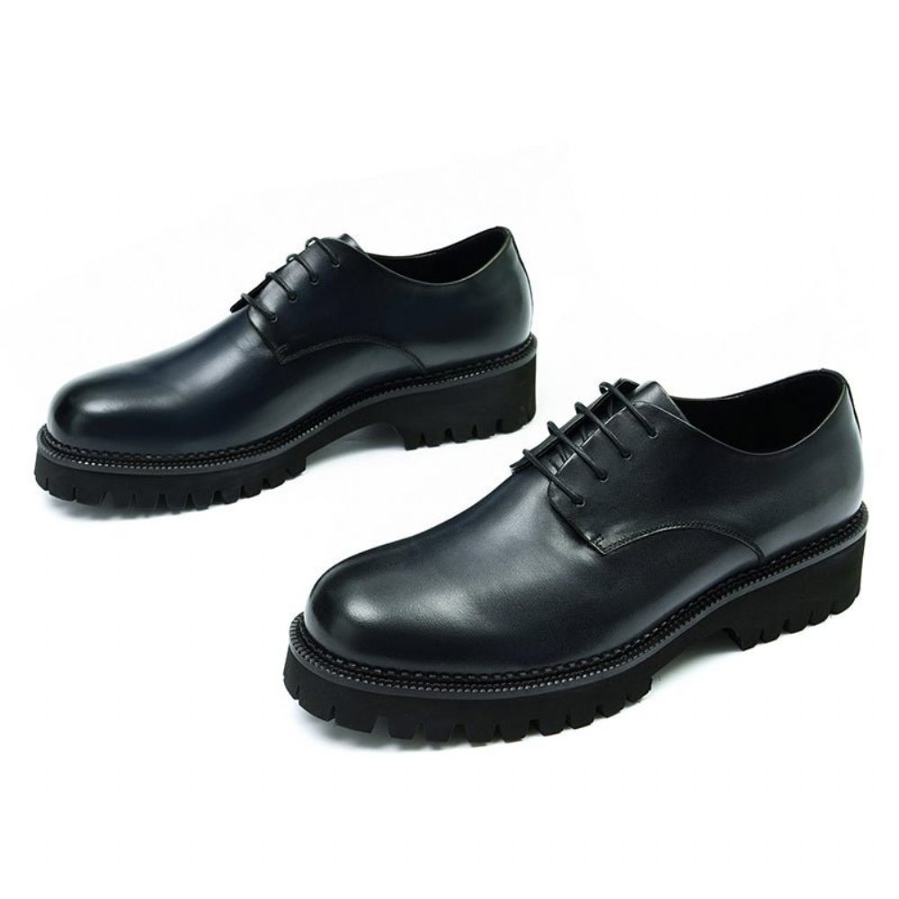 Chaussures Formelles Pour Hommes Cuir Vache À Lacets Richelieu - Noir