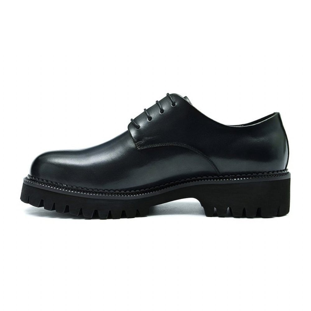 Chaussures Formelles Pour Hommes Cuir Vache À Lacets Richelieu - Noir