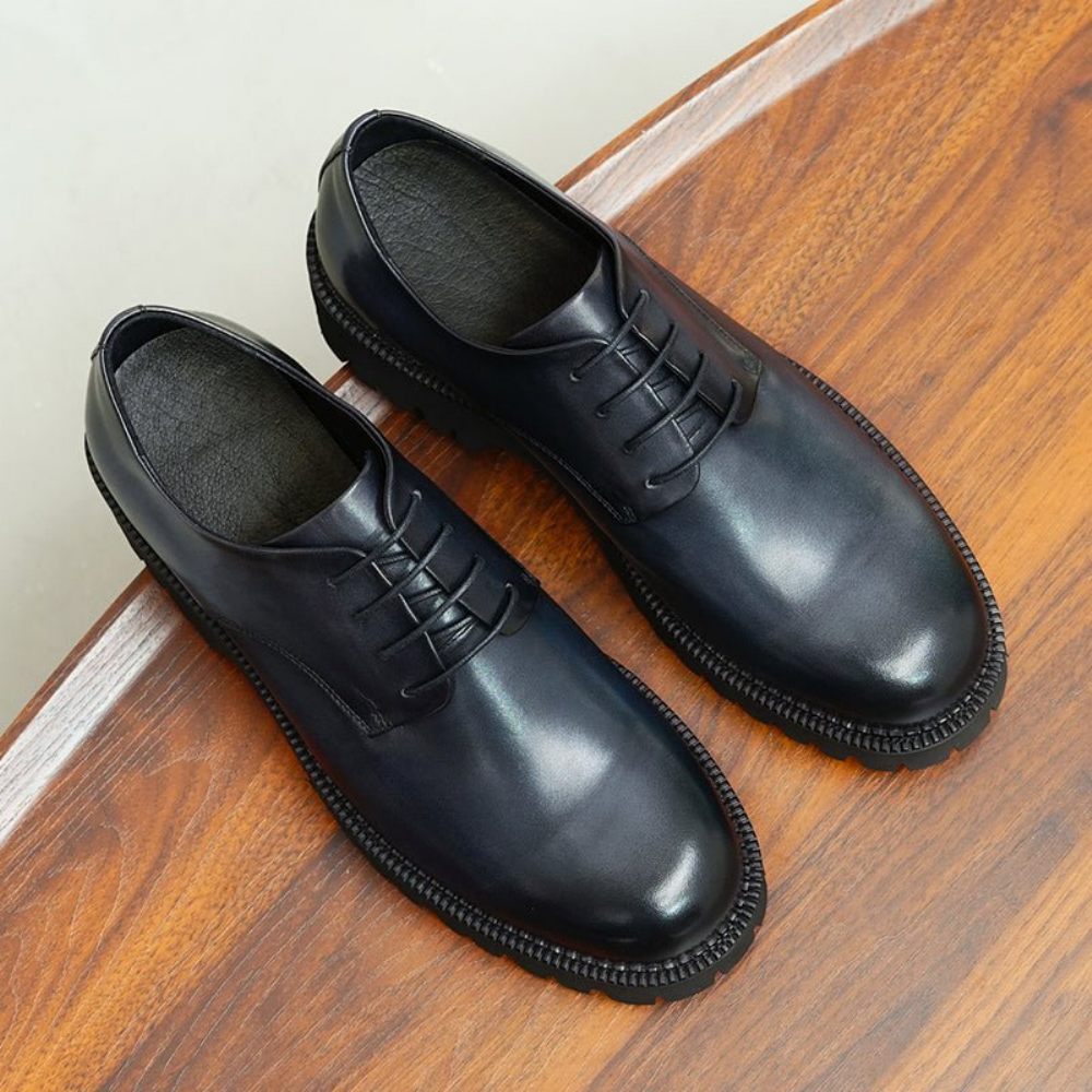 Chaussures Formelles Pour Hommes Cuir Vache À Lacets Richelieu - Noir