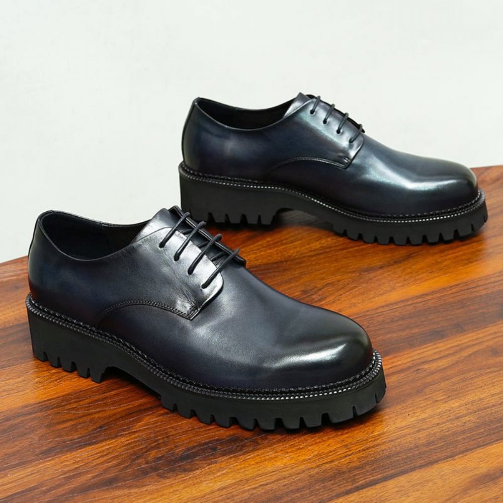 Chaussures Formelles Pour Hommes Cuir Vache À Lacets Richelieu - Noir