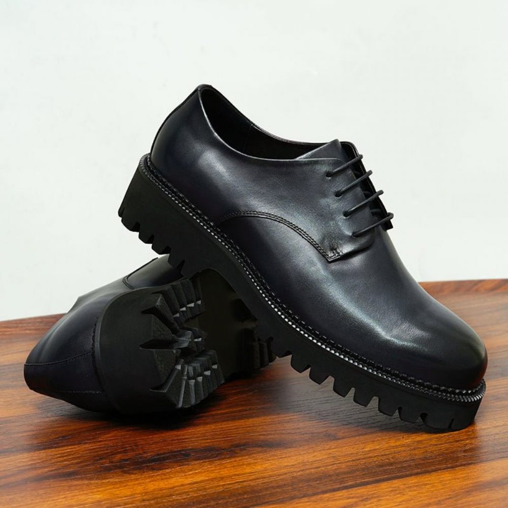 Chaussures Formelles Pour Hommes Cuir Vache À Lacets Richelieu - Noir